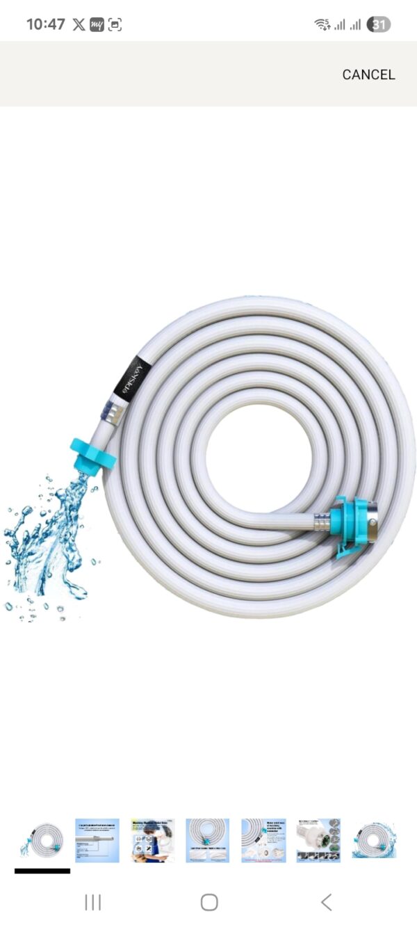 Screenshot_20251228_104728_Amazon 5 Meter Flexible PVC Washing Machine Inlet Hose water pipe, Universal Water Inlet with Tap adaptor Connector for Top & Front Load Fully Automatic inlet pipe