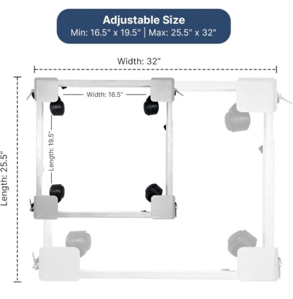 Screenshot_20260131_220451_Amazon Adjustable Washing Machine Stand with Wheels, Heavy Duty Steel Trolley for 5 Kg to 12 Kg Top Load & Front Load Washing Machines | Fridge & Air Cooler Stand | 180 Kg Capacity | Anti Vibration Pads