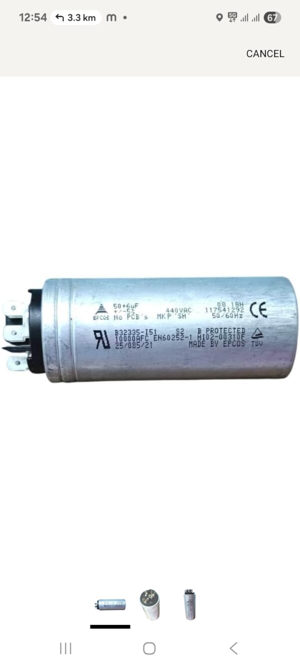 Epcos 50+6uF 440 VAC 50/60 Hz Dual Running Capacitor for AC (1)
