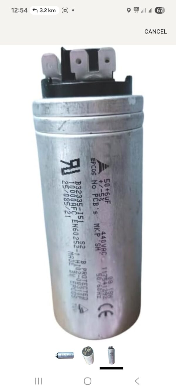 Epcos 50+6uF 440 VAC 50/60 Hz Dual Running Capacitor for AC (1)