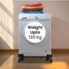 Washing Machine Stand Adjustable | Metal Trolley with Wheels for Home with 4 Anti Vibration Rubber Grips | Weight Upto 160 Kg | Also Suitable for Dishwasher | Black