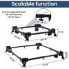 Washing Machine Stand Adjustable | Metal Trolley with Wheels for Home with 4 Anti Vibration Rubber Grips | Weight Upto 160 Kg | Also Suitable for Dishwasher | Black