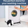 Washing Machine Stand Adjustable | Metal Trolley with Wheels for Home with 4 Anti Vibration Rubber Grips | Weight Upto 160 Kg | Also Suitable for Dishwasher | Black