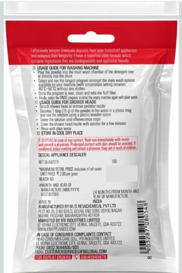 Screenshot_20260731_161334_Amazon IFB Descale Powder For Washing Machine Drum Cleaner 100g