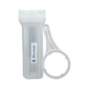 InShot_20260804_053421858 RO Prefilter Semi-Transparent Housing with Inbuilt Mounting Clamp (Semi-Transparent, PP) (Housing Only), 1 Piece