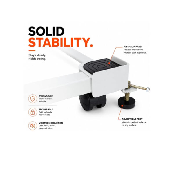Heavy Duty Iron Washing Machine Stand 8-10kg | Adjustable, Anti-Wobble