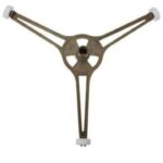 Microwave Turntable Support Ring Triple Arm Roller Stand for 24.4 cm Glass Plate Holder Replacement Ring for Smooth Rotation - Brown