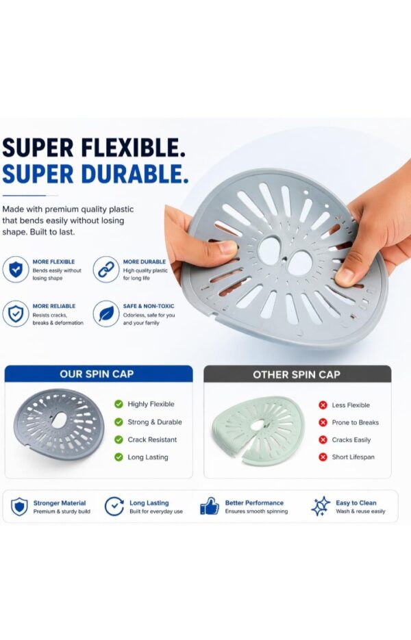 Whirlpool Washing Machine Spin Cap | Dryer Plate | Dryer Cover | Spinner Lid | 6kg to 10kg Plastic Safety Cover | Diameter 24.1 cm (9.5 Inch) | Pack of 1