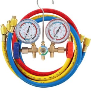 Screenshot_20260807_225547_Amazon Refrigerant Manifold Gauge Set | Compatible with R12, R22, R404A & R134A | HVAC Air Conditioning Tools with 3 Hoses & Hook for AC Repair Gas Charging Tool