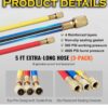 Refrigerant Manifold Gauge Set | Compatible with R12, R22, R404A & R134A | HVAC Air Conditioning Tools with 3 Hoses & Hook for AC Repair Gas Charging Tool