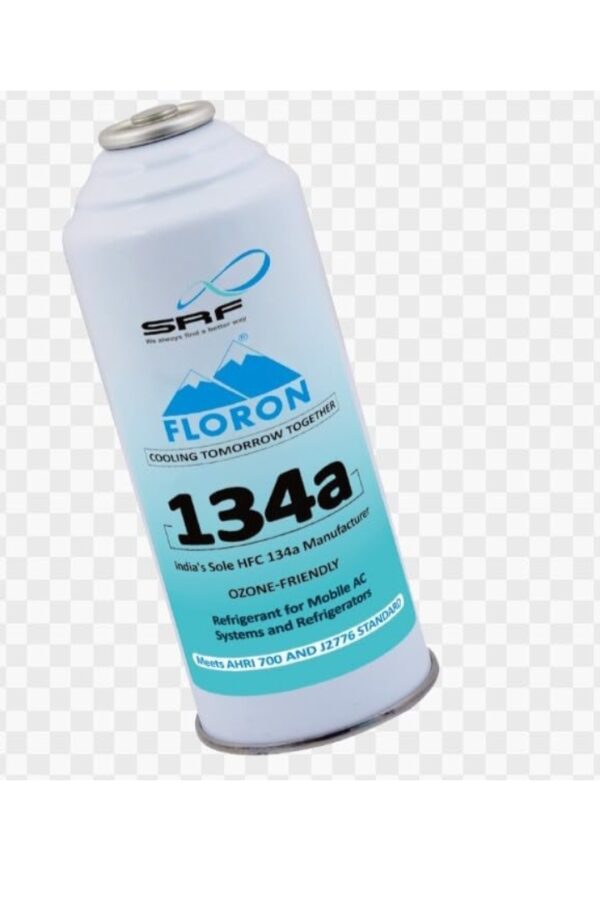 SRF Floron R134a Refrigerant Gas Can for Car AC Systems Ozone-Friendly, Mobile AC & Refrigerators, Ultra Pure Super Cool, 450g Net Weight