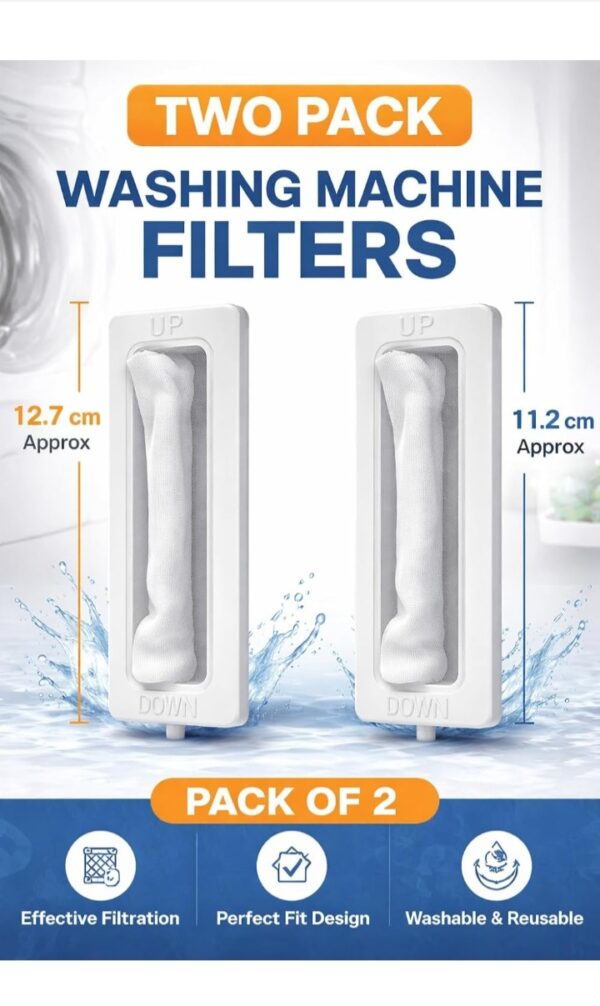 Washer Lint Filter | Plastic Lint Filter Compatible for Samsung Semi Automatic Washing Machine | Dust lint Bag (White LINT Filter (Pack of 2))