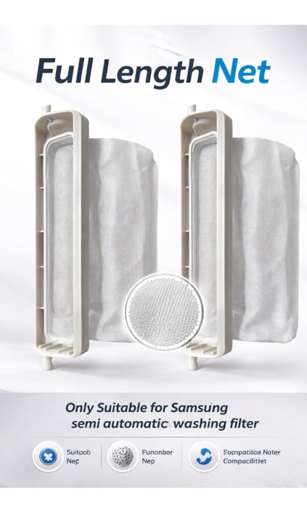 Washer Lint Filter | Plastic Lint Filter Compatible for Samsung Semi Automatic Washing Machine | Dust lint Bag (White LINT Filter (Pack of 2))