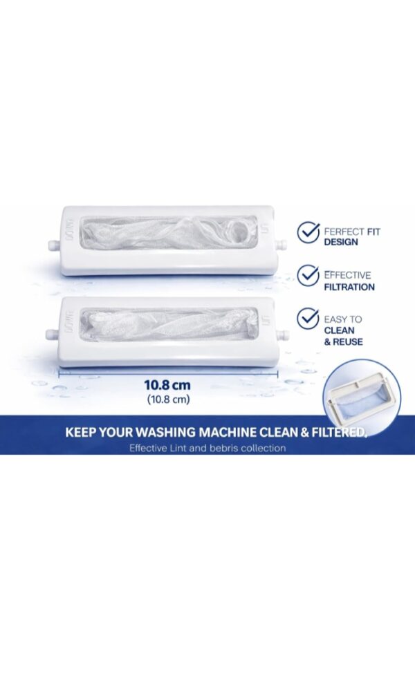 Washer Lint Filter | Plastic Lint Filter Compatible for Samsung Semi Automatic Washing Machine | Dust lint Bag (White LINT Filter (Pack of 2))