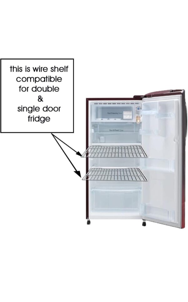 Screenshot_20260917_135317_Amazon Lg Wire Shelf Size (44.5=43.8)31.7 CM Compatible with LG Single Door (DORECT Cool)165 to 190 Litre Fridge Main Shelf.