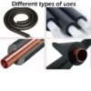 Half insulator 1/2" ID X 1/2" THK Foam Heat Insulated Tube for Air Conditioner Ac Pipe Foam Rubber Tube 5.9 Feet insulation pipe cover 13 X 13 mm Tube Pack of 1