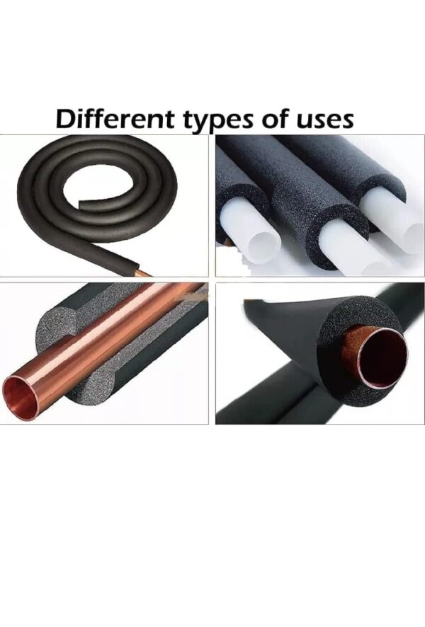 Half insulator 1/2" ID X 1/2" THK Foam Heat Insulated Tube for Air Conditioner Ac Pipe Foam Rubber Tube 5.9 Feet insulation pipe cover 13 X 13 mm Tube Pack of 1